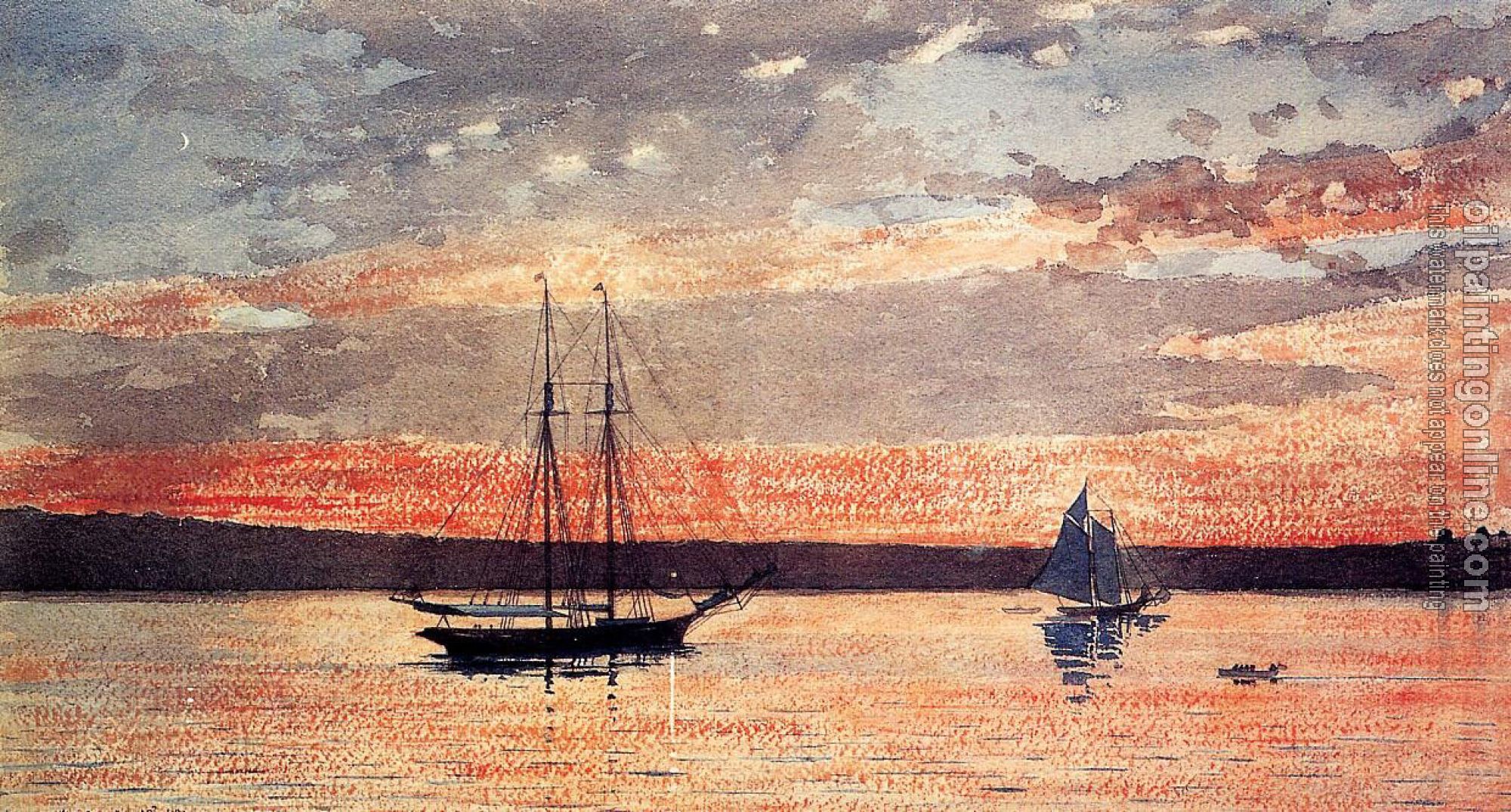 Homer, Winslow - Sunset at Gloucester